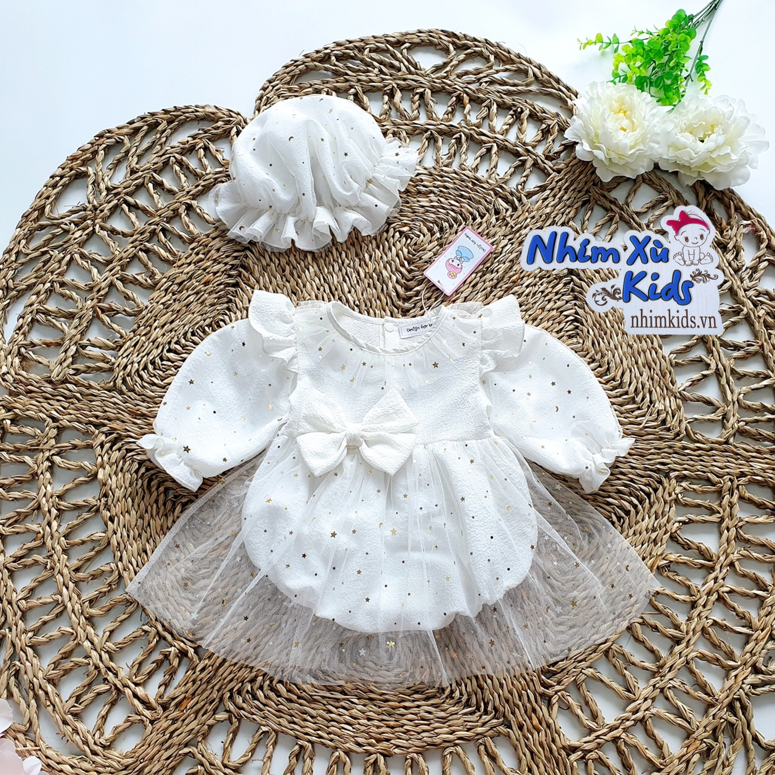 Body váy tơ đỏ bé gái 3 đến 12kg chất tơ hàn ánh nhũ