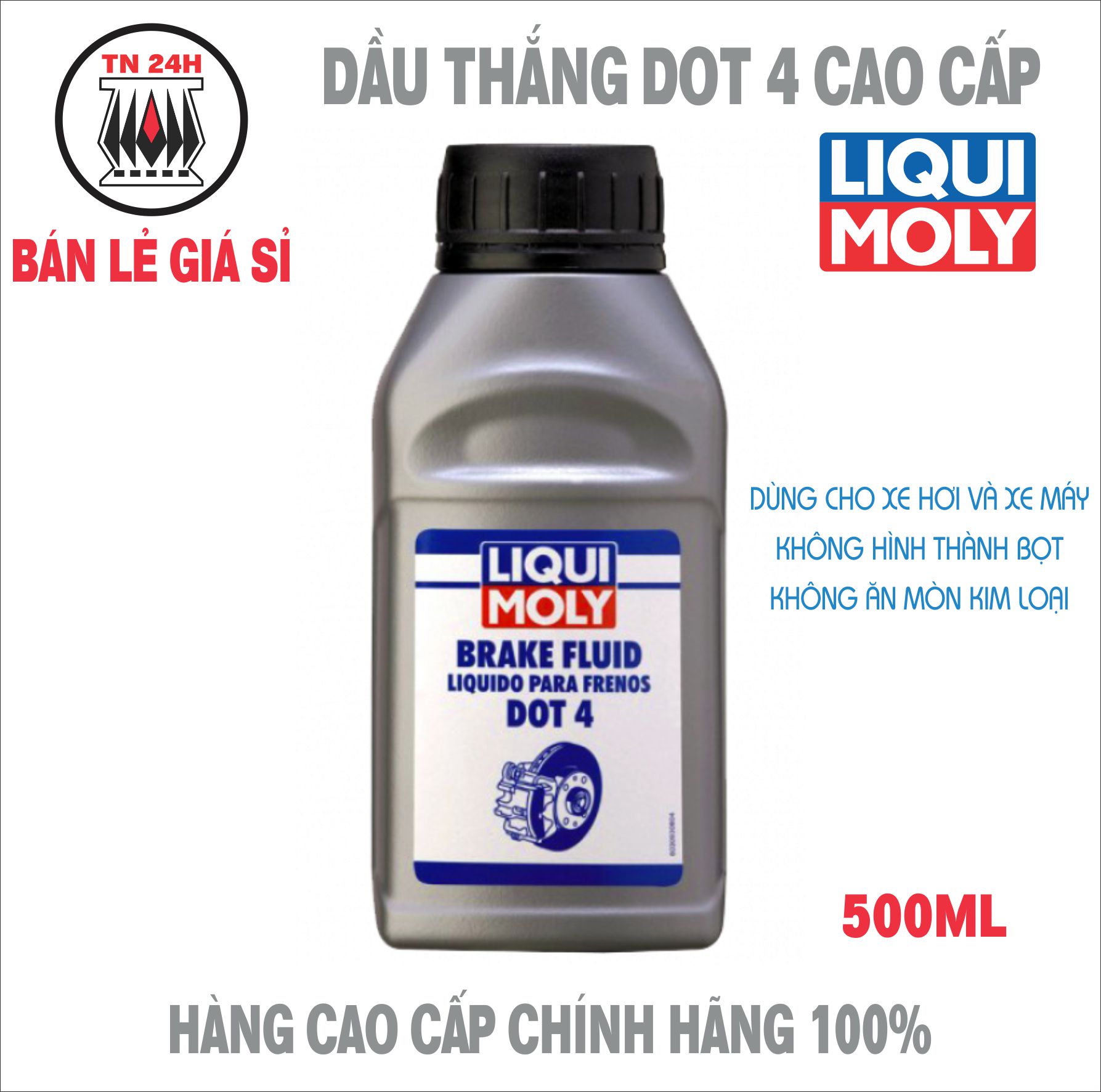 Dầu thắng đĩa DOT 4 LIQUI MOLY 500ML nhập khẩu