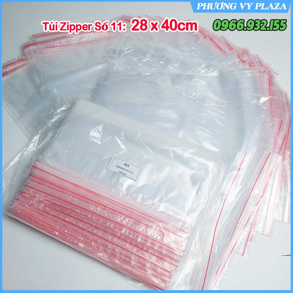 [1 kg ] Túi zipper chỉ đỏ loại tốt, dày dặn, chắc chắn (có đủ size)