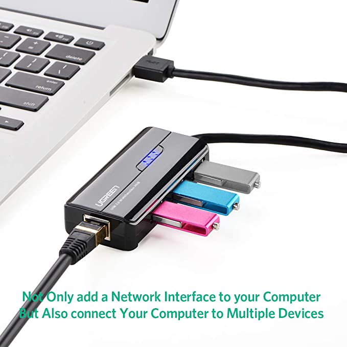 HUB USB 3 cổng 2.0/3.0 kèm cổng mạng LAN 10/100Mbps UGREEN CR103 & CM416 | Chipset ASIX AX88772A | Tốc độ truyền tải dữ liệu lên đến 480Mbps | Bảo hành 18 tháng 1 Đổi 1 | 20264 20265 20984