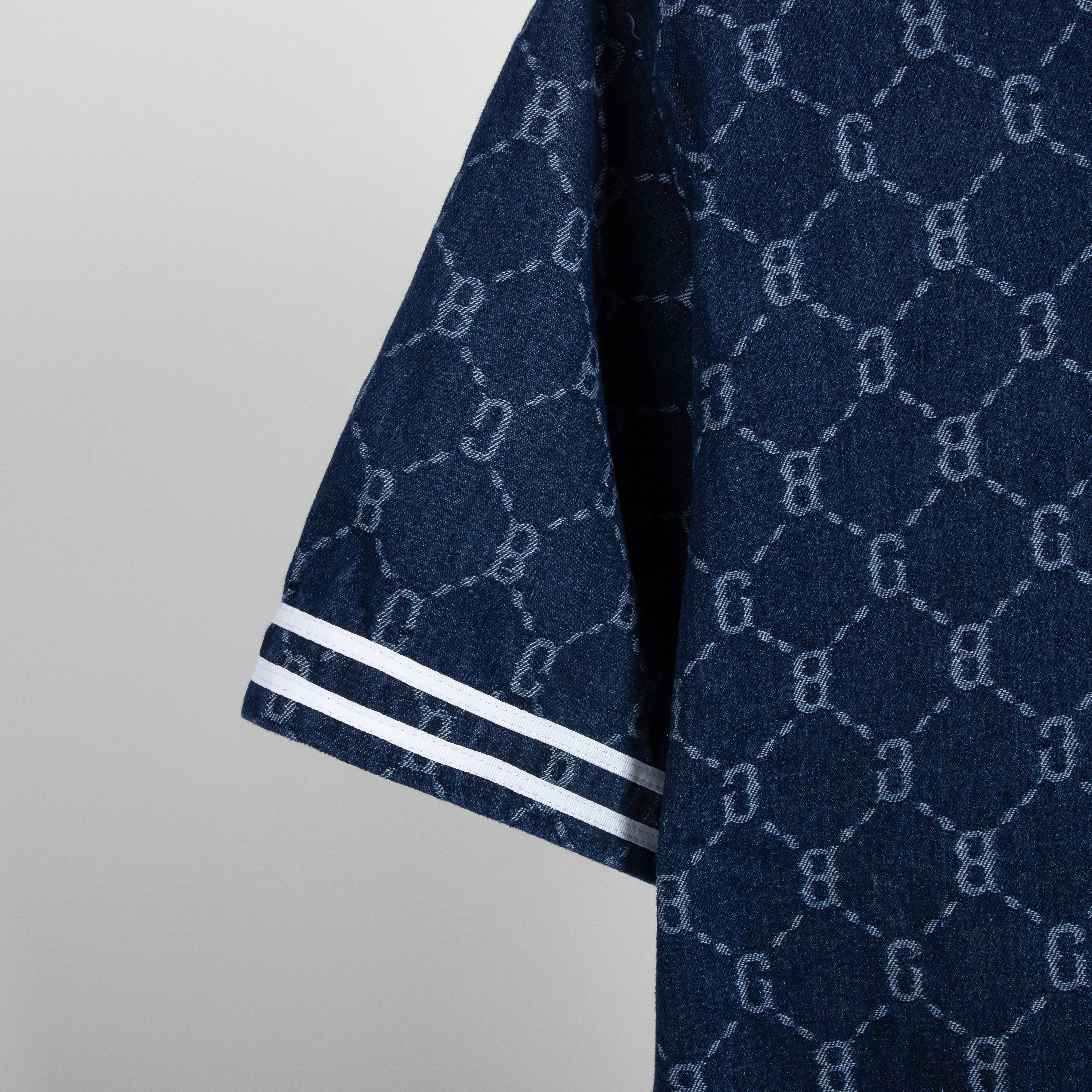 Áo sơ mi denim The Bad God phối viền Jerseys