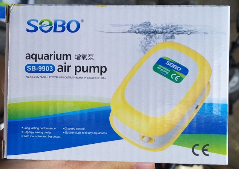 Máy sủi khí OXY các loại hiệu Atman, Kaokiu, Sobo, Vipsun 1, 2 vòi cho hồ cá cảnh, TẶNG KÈM DÂY VÀ ĐÁ SỦI