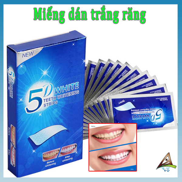 Full hộp 7 tờ dán trắng răng 3D White Teeth Whitening Strips Sena Beauty Vatiso DTR486