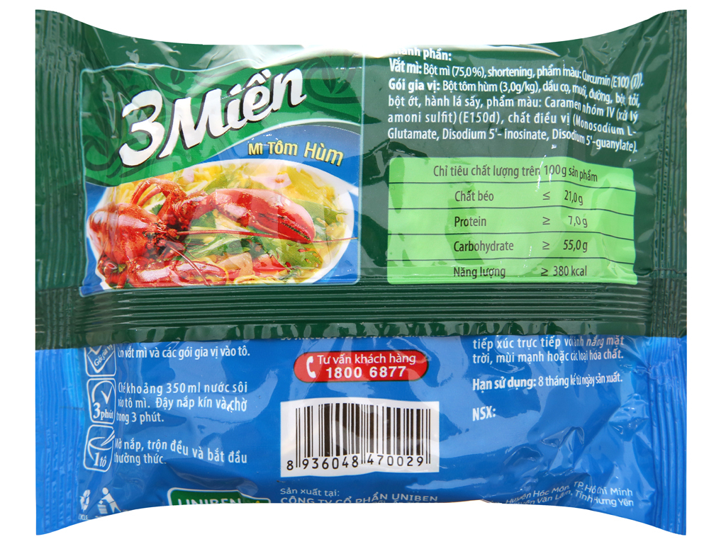 Thùng mì 3 Miền 30 gói Tôm hùm