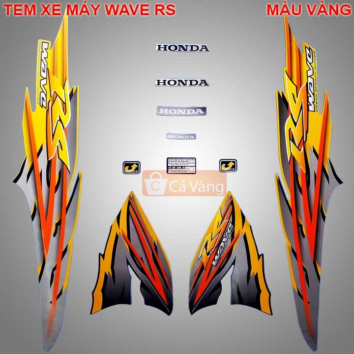 [HCM]Tem dán xe máy Wave RS LOẠI ZIN TEM XỊN - màu VÀNG
