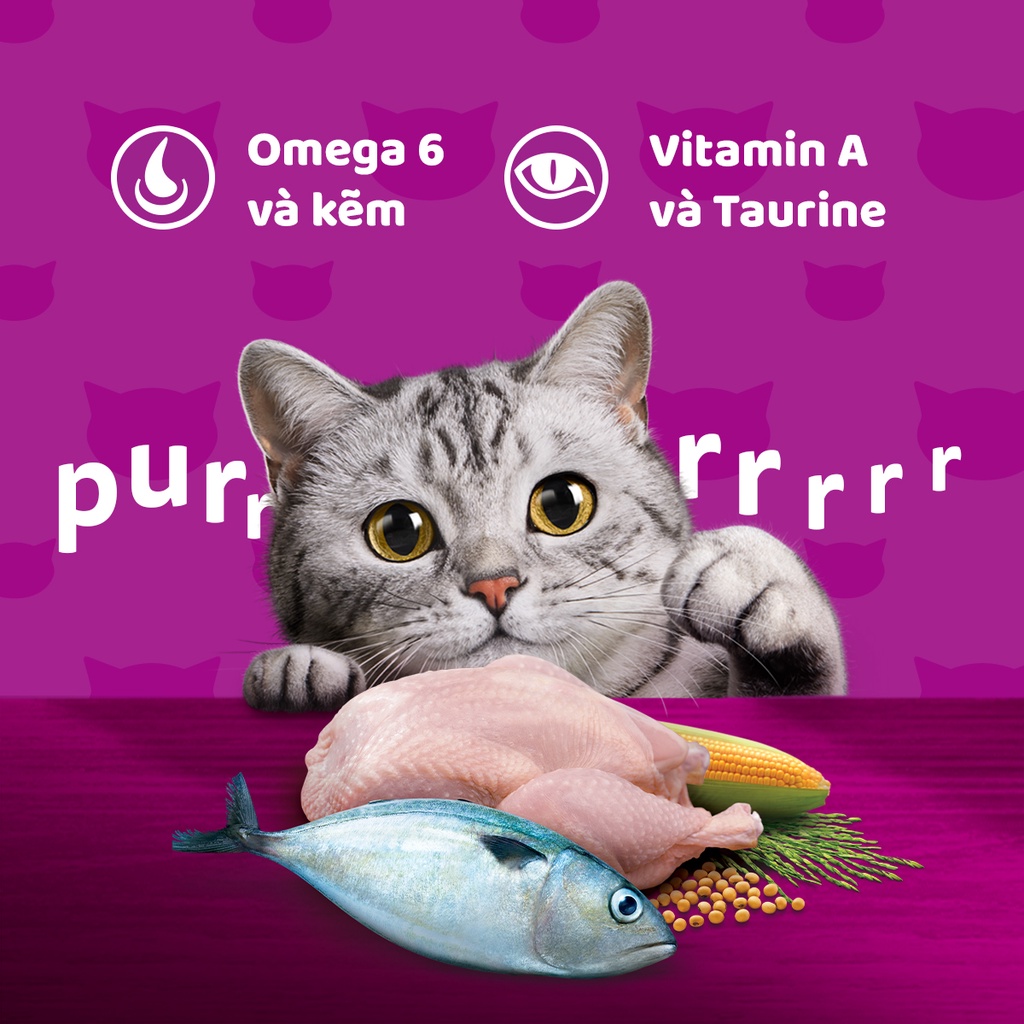 [Hỏa Tốc] Thức ăn cho mèo lớn WHISKAS 3 vị 1,2 kg (cá ngừ, cá thu, cá biển)