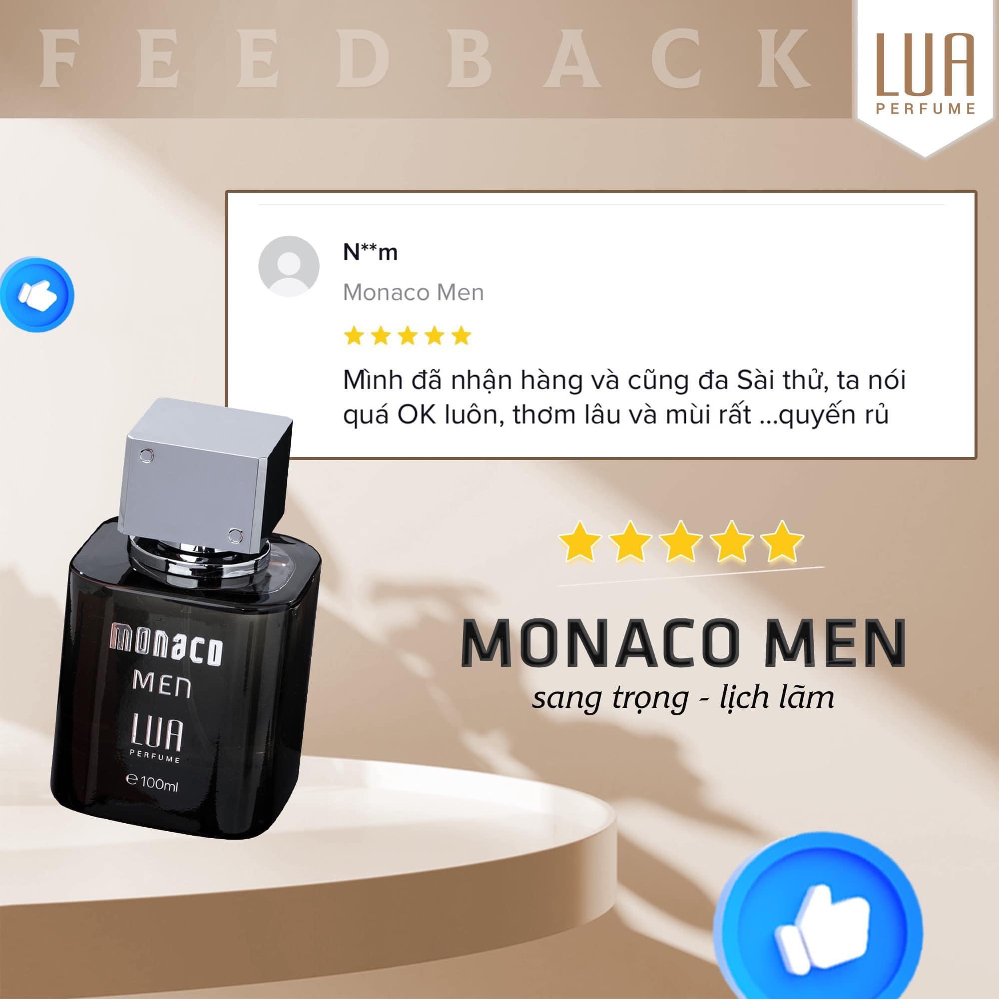 Nước Hoa Nam Monaco LUA 100ml - Sang trọng - Lịch Lãm - Quý Tộc