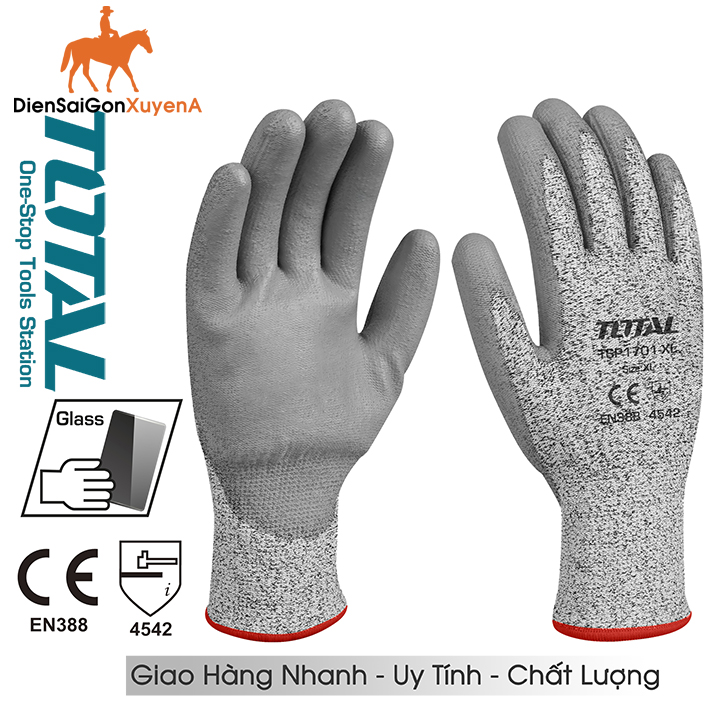 Combo 2 Găng Tay Cách Điện Chống Cắt Total TSP1701-XL - Điện Sài Gòn Xuyên Á
