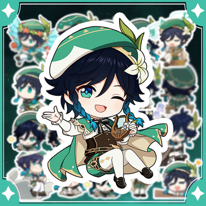 [Genshin Impact] Sticker Venti Chibi Venti ( set 22 pcs)