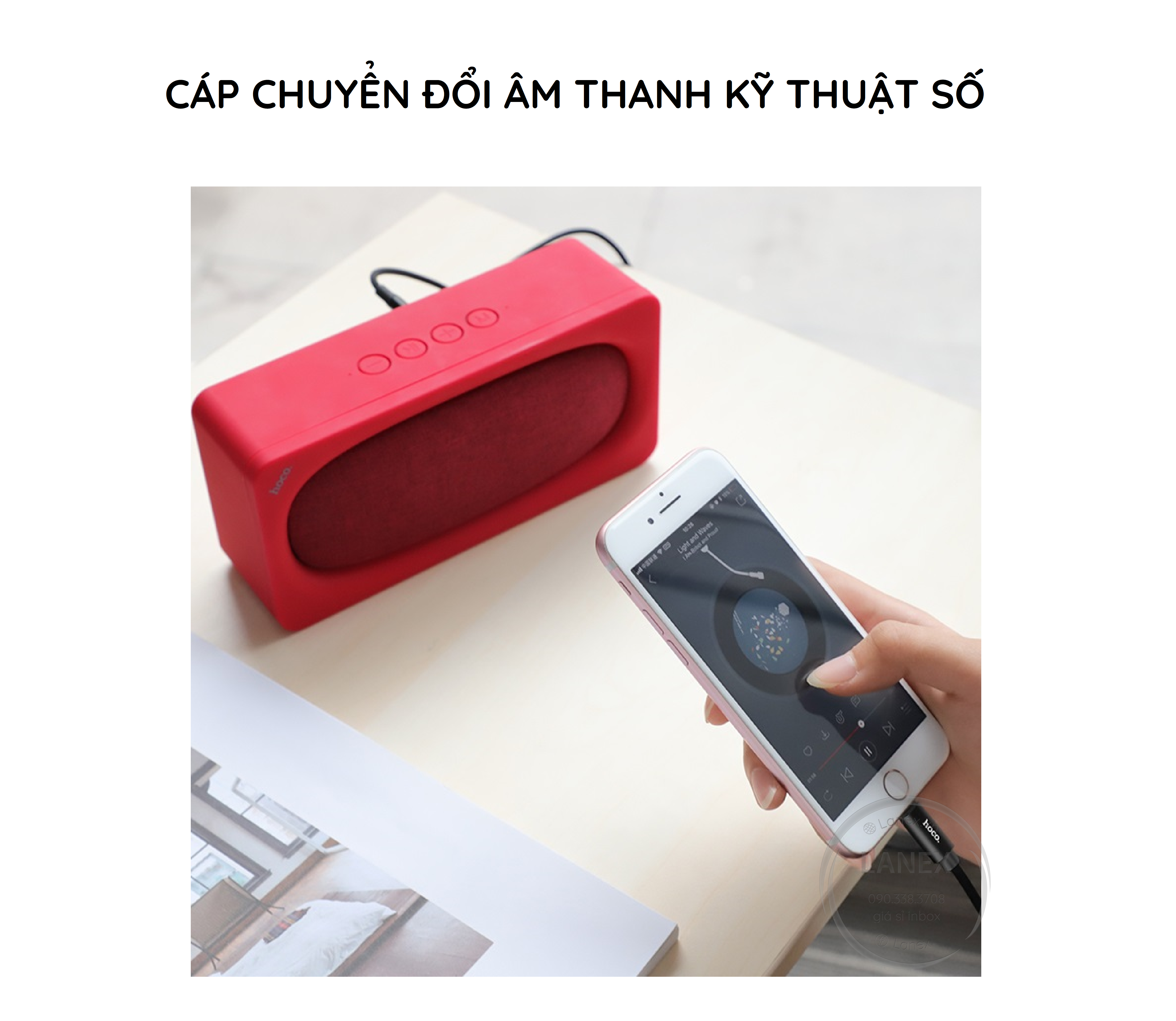 Bộ Chuyển Đổi Hoco Upa13 Cáp Audio Dây Dù Lightning Đến Jack 3.5mm