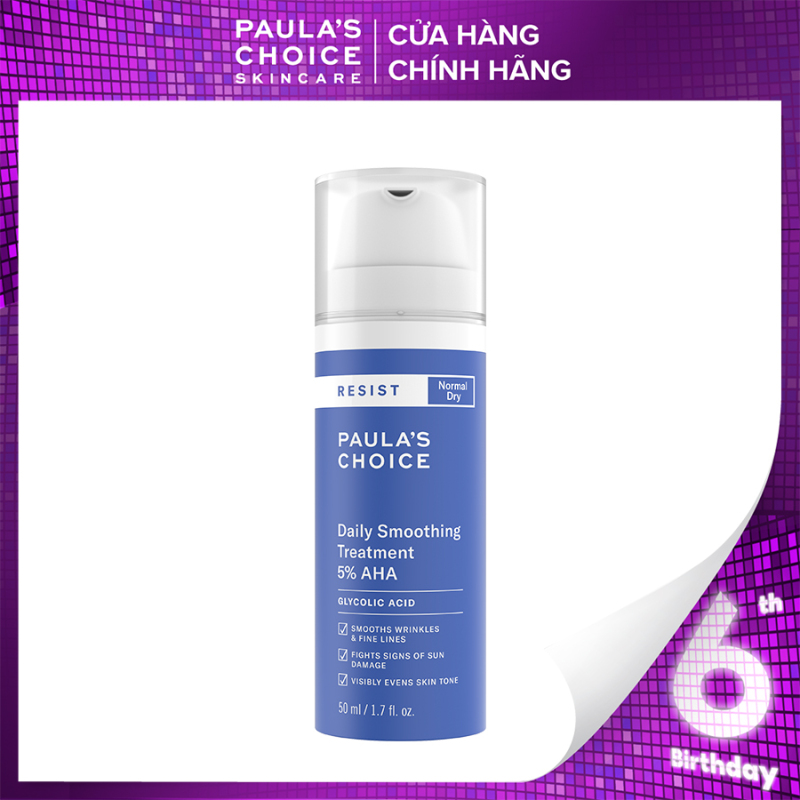 Kem tẩy da chết bề mặt làm sáng mịn và đều màu da Paula’s Choice RESIST Daily Smoothing Treatment With 5% AHA 50 ml 7660 giá rẻ