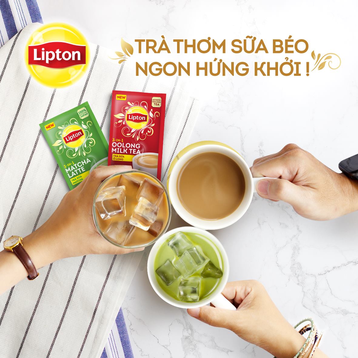 Hộp 8 Gói Trà Sữa Lipton - Vị Matcha 17g/gói