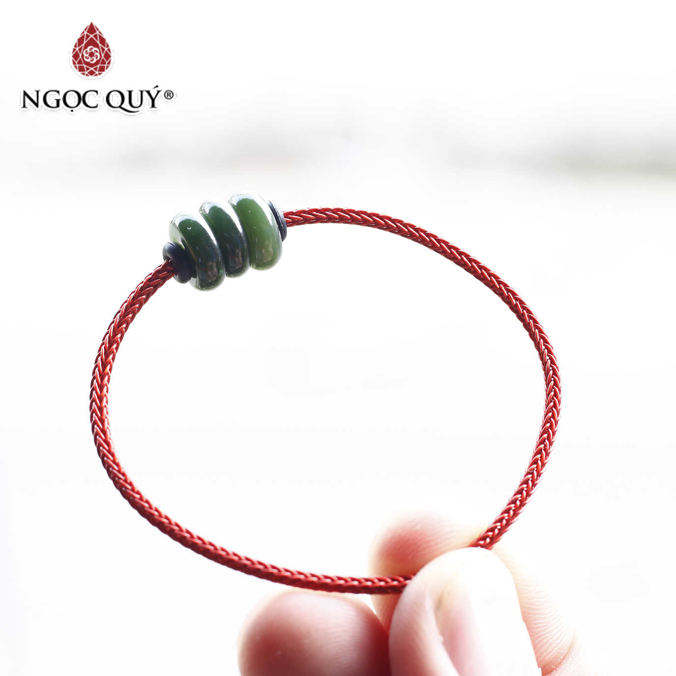 [HCM]Vòng tay đồng điếu ngọc bích mệnh hỏa mộc - Ngọc Quý Gemstones