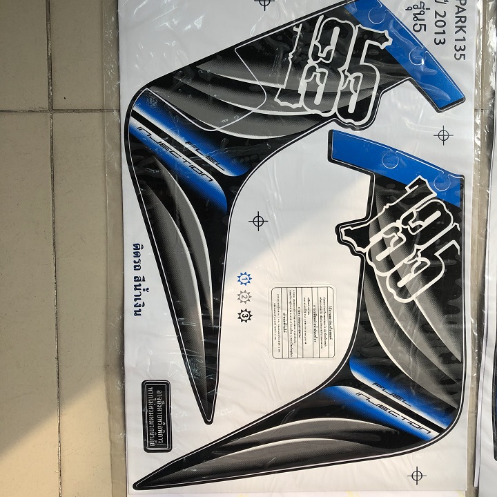 [HCM]Tem spark 135i dành cho exciter 2010- Xanh dương đen