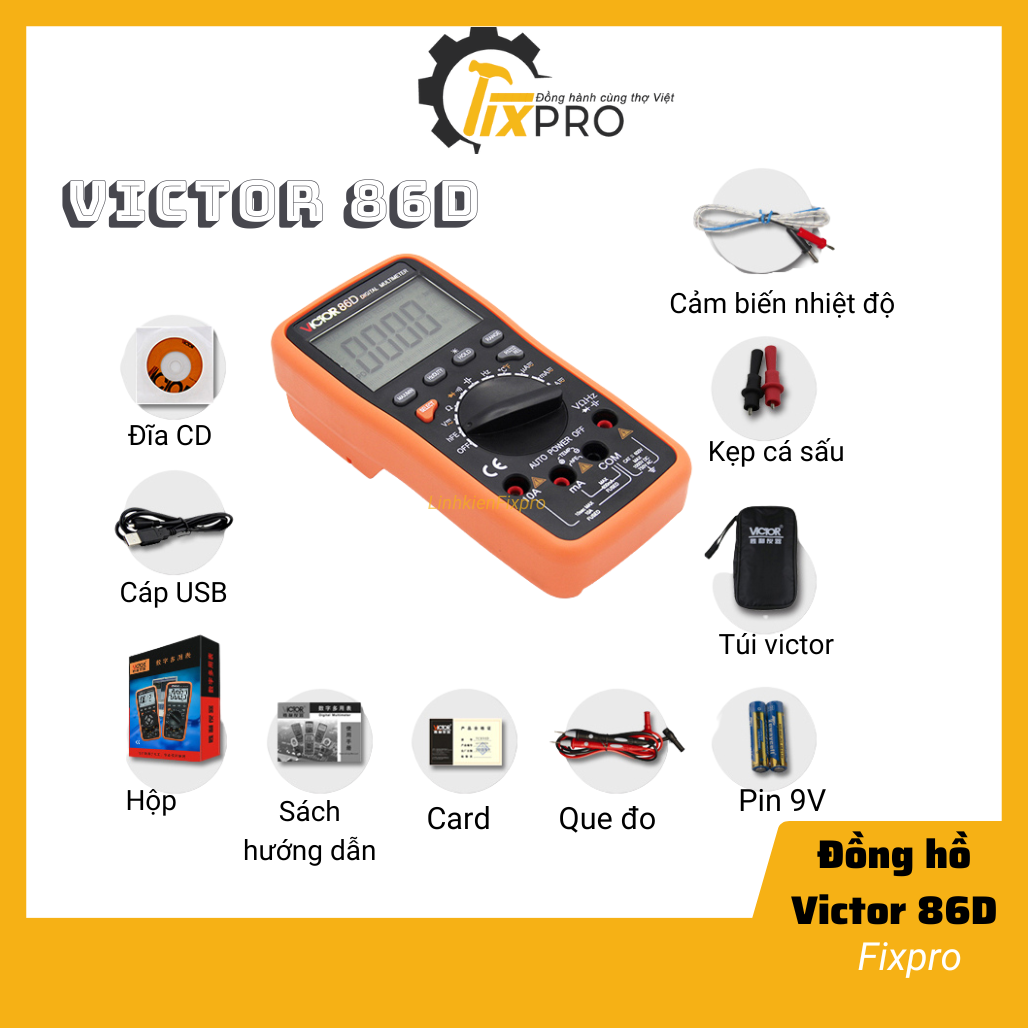 Đồng hồ vạn năng cao cấp VICTOR 86D