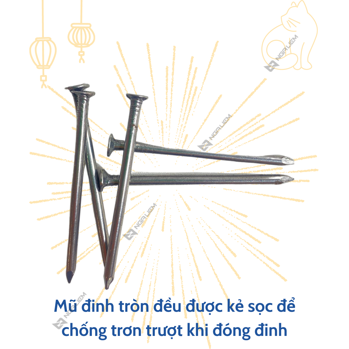 Đinh Chì Đóng Gỗ Loại Xịn Đủ Size Hàn Quốc (2cm; 2.5cm; 3cm; 4cm; 5cm; 6cm; ...; 100cm; 120cm) [Bán LẠNG]