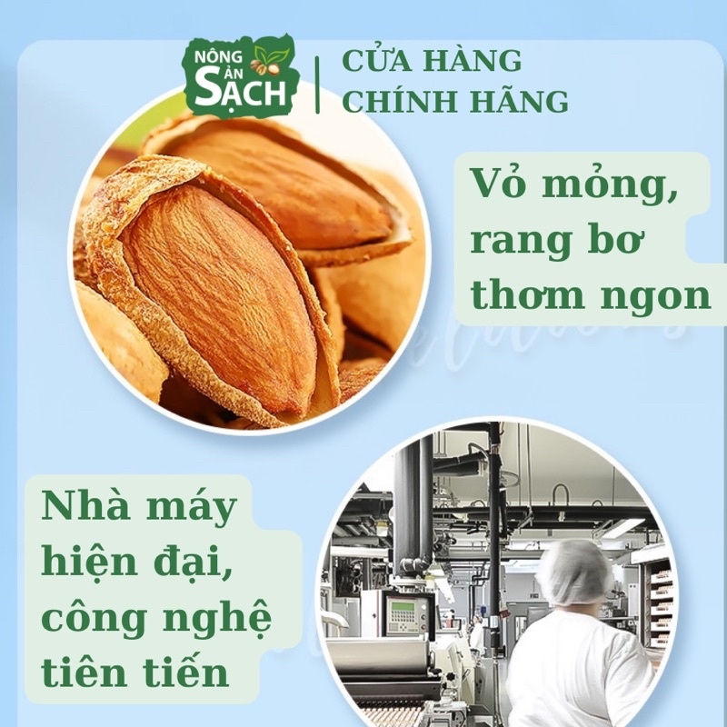 500G Hạt Hạnh Nhân Rang Bơ 100  Nhập Khẩu Mỹ