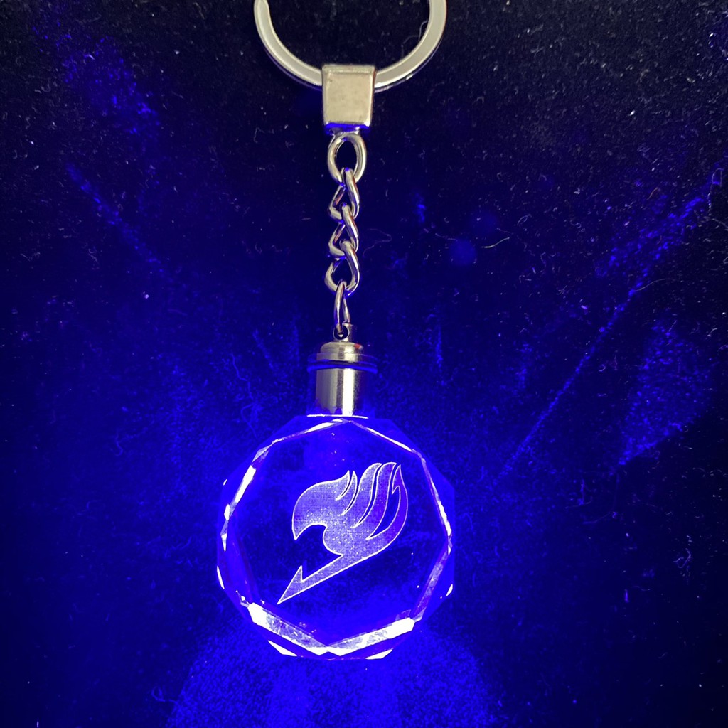 Móc khóa phát sáng FAIRY TAIL thủy tinh pha lê anime chibi