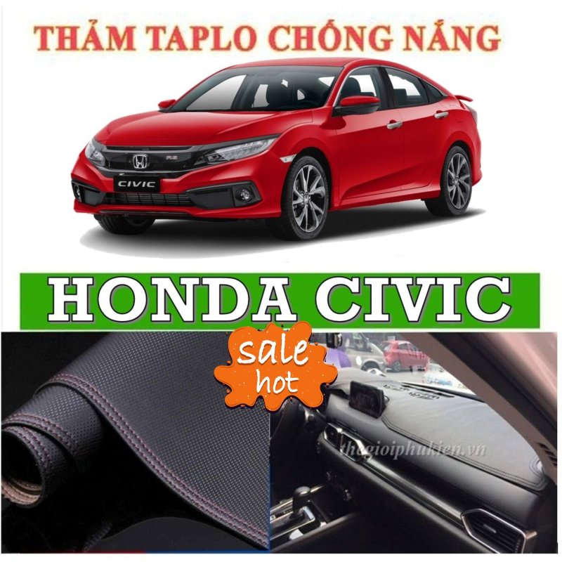 Thảm phủ taplo da xe Honda CIVC đời 2016 2019, thảm taplo da vân cacbon-Nhà Buôn Đồ Chơi Xe Hơi