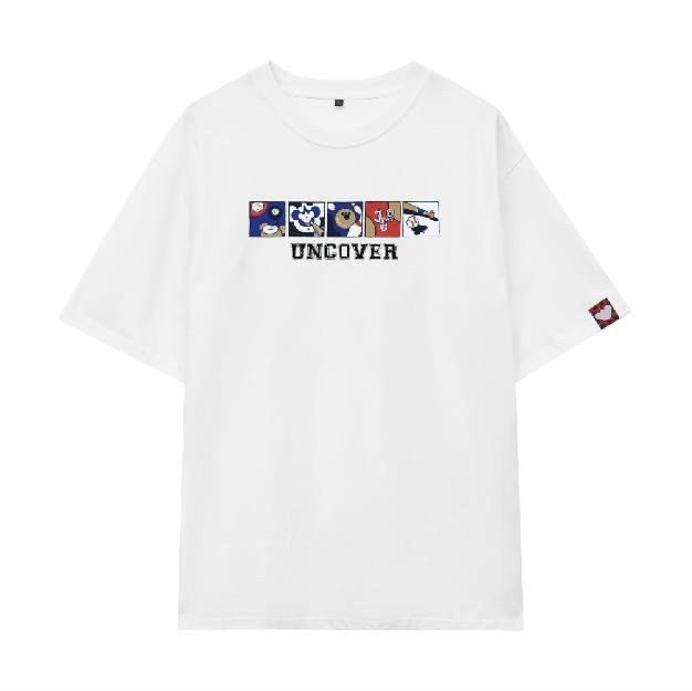 Áo thun Uncover Sici Sporty màu trắng unisex nam nữ form rộng tay lỡ full tag Thời trang Unisex HCM AL205