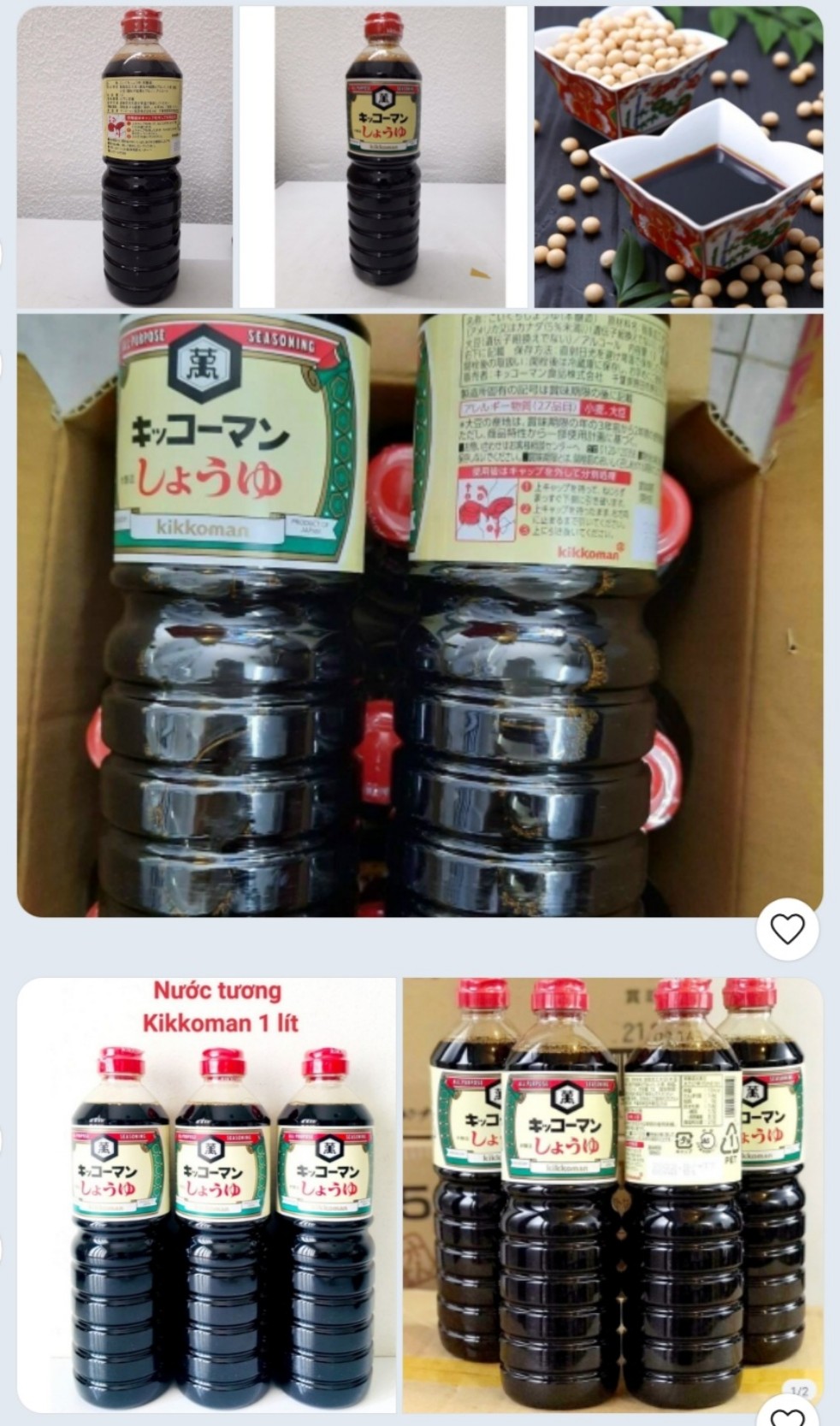Nước tương kikkoman vị truyền thống chai 1 lít - hàng nhật nội địa