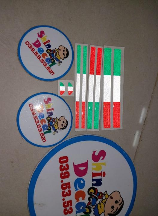 Tem logo cờ ý phản quang đổ nổi trọn bộ 4 mẫu