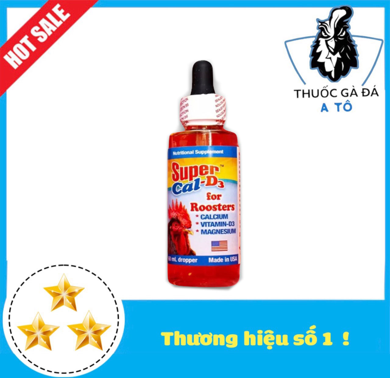 SUPER CAL D - 3 dinh dưỡng dành cho gà đá 60 ML
