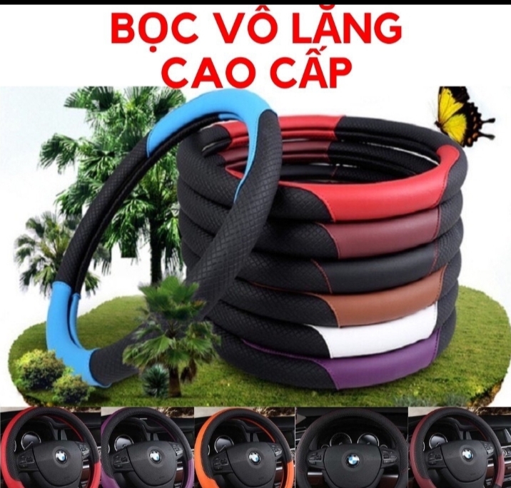 Bọc vô lăng ô tô chuẩn da size 38 cm | bao tay lái ô tô chuẩn da cho xe 5-7 chỗ | bọc vô lăng cao cấp cho các hãng xe.