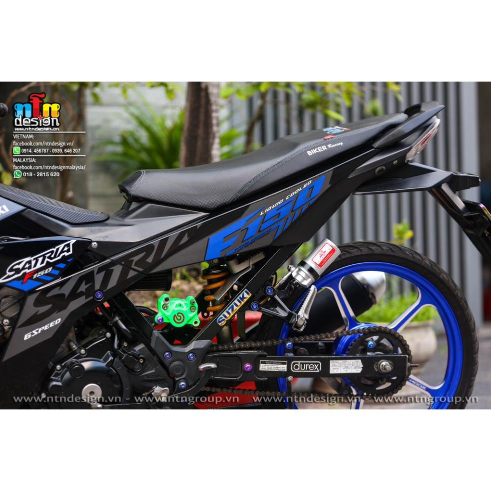 Tem rời dán xe raider chữ satria fi mẫu zin 2021 xám xanh