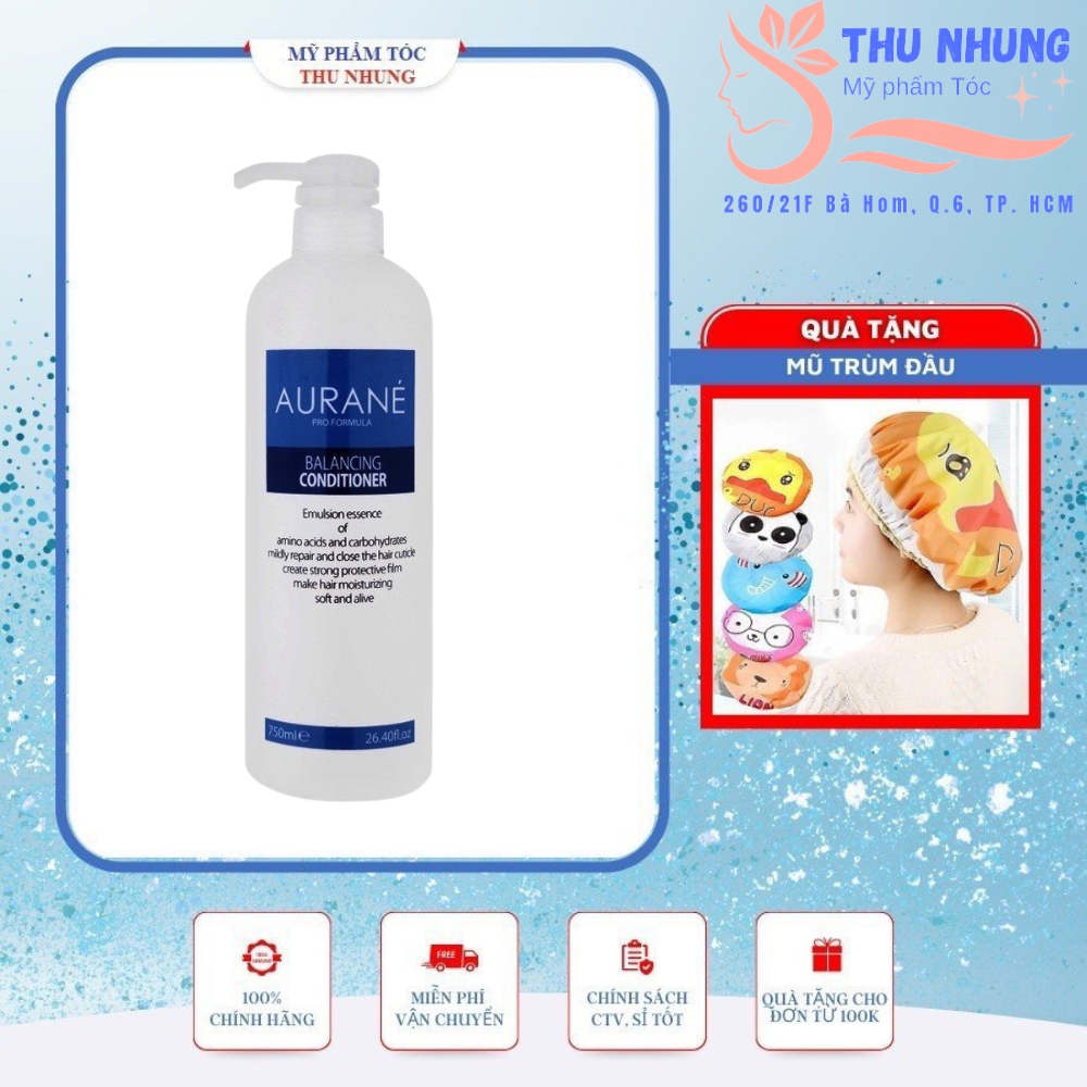 [+Tặng mũ trùm] DẦU XẢ PHỤC HỒI SIÊU MÊM MƯỢT TÓC AURANE BALANCING CONDITIONER 750ML