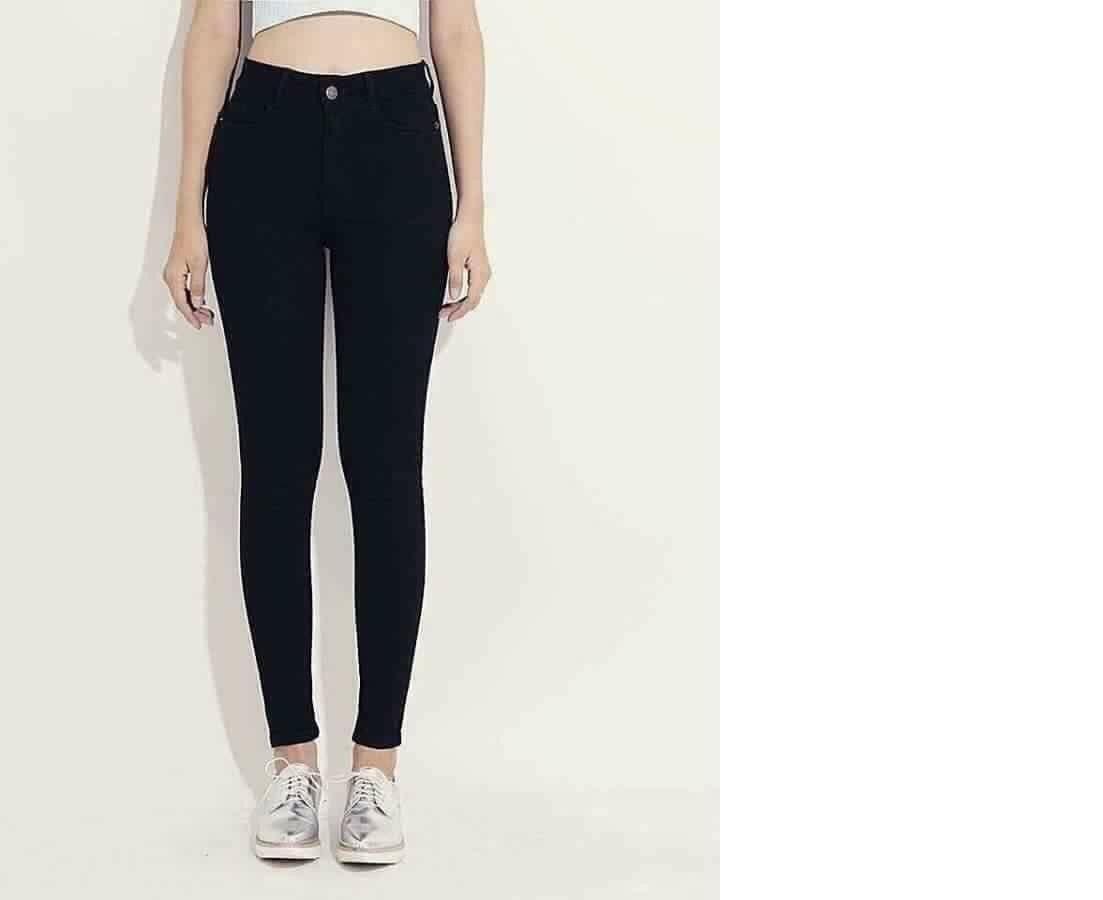 Quần jean nữ lưng cao ĐEN TRƠN chất siêu giãn ( size 26 - 34 ) đT-014-1/64