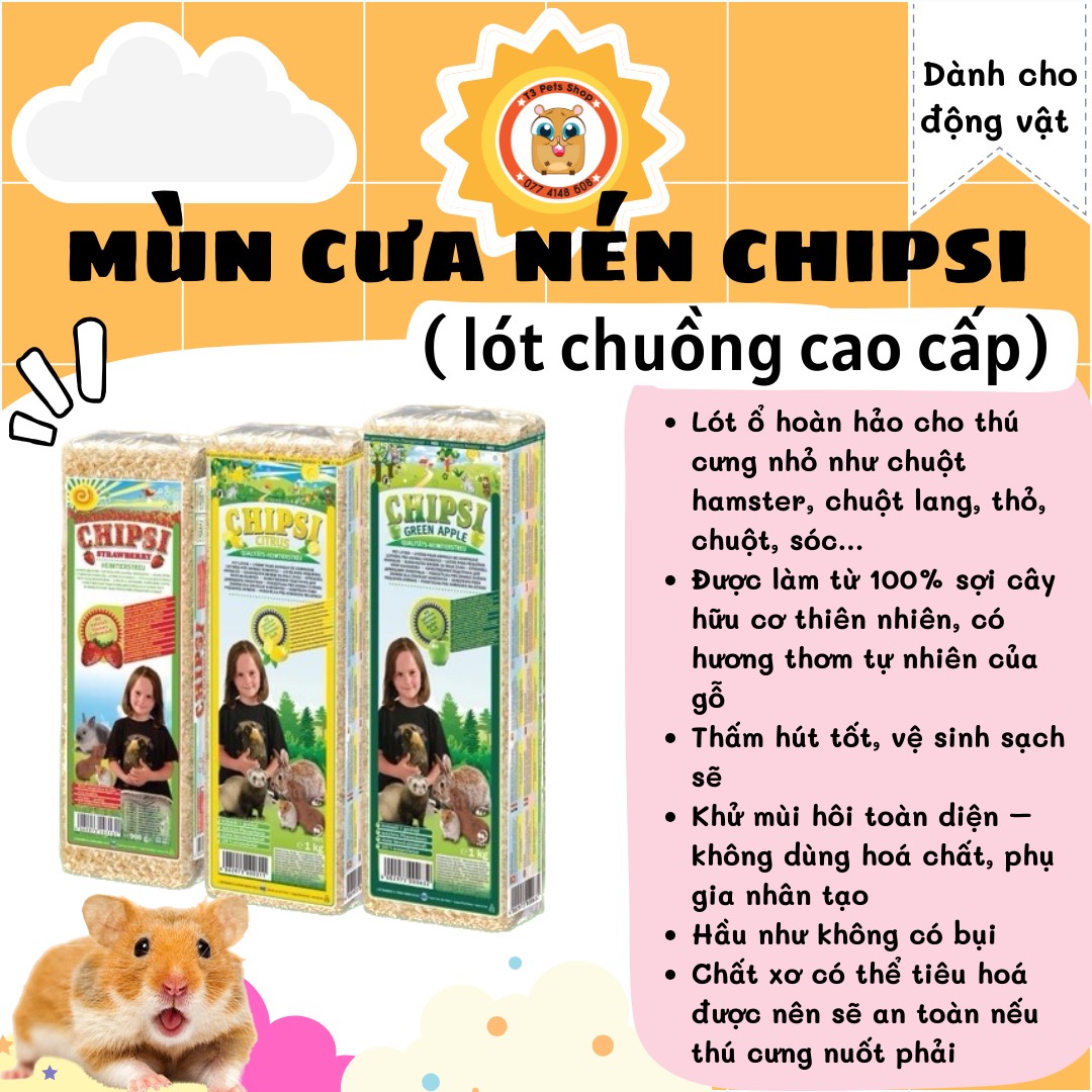 Mùn cưa Chipsi cho hamster , thỏ, bọ,sóc, nhím