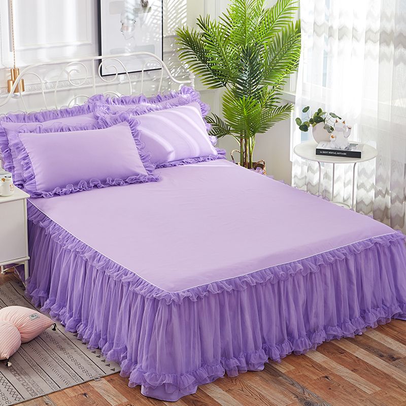 Váy giường ren phong cách hàn quốc ga trải giường công chúa một chiếc ga trải giường ren nệm dày dặn ga trải giường chống trượt bộ ba chiếc bao bảo vệ