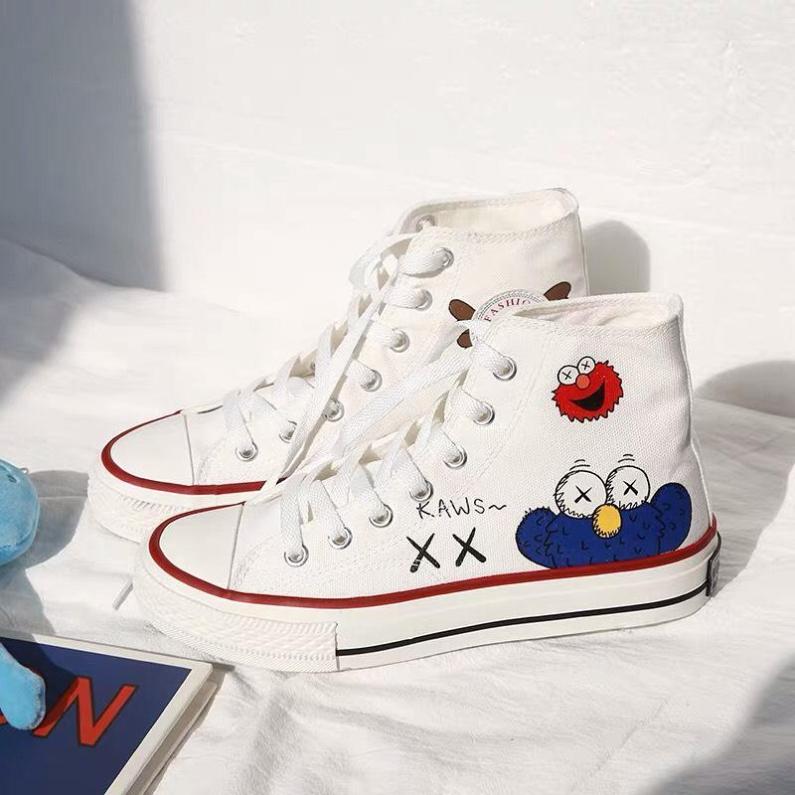 Giày thể thao nữ cao cổ hình đáng yêu - giày nữ sneaker giầy bata trắng đen vàng đi học thời trang ullzang hàn quốc giá rẻ dưới 100k đẹp hot 2020 giá rẻ