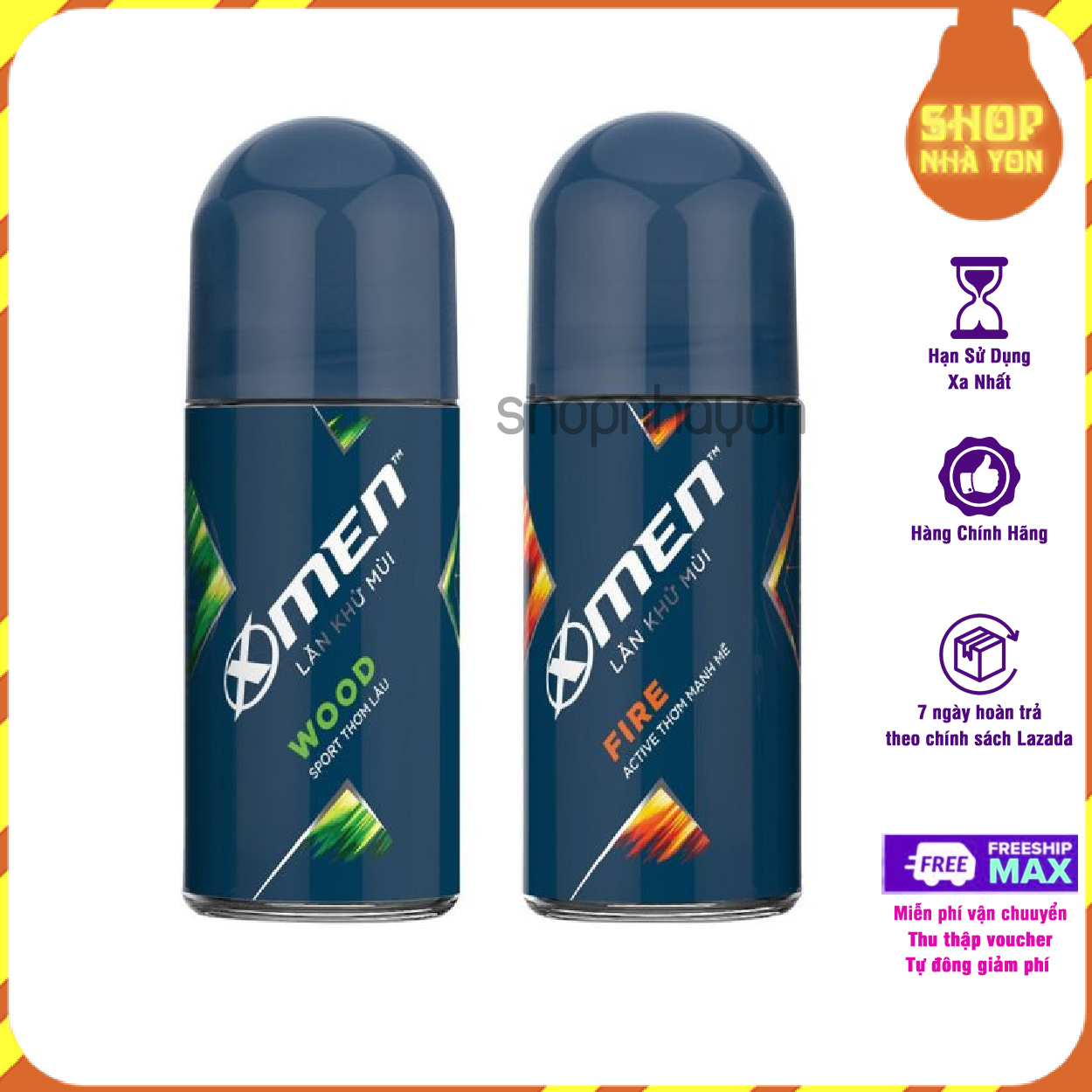 Lăn Khử Mùi Xmen FIRE/WOOD 50ml