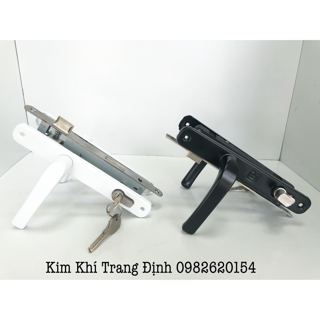 Bộ khóa tay gạt lắp cửa nhôm-cửa nhựa-cửa sắt hộp