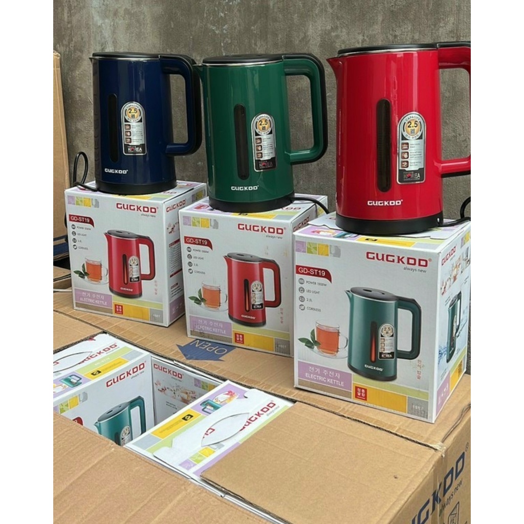 bình đun siêu tốc,âm nước siêu tốc,ấm siêu tốc,ấm đun siêu tốc,bình đun nước siêu tốc . CUCKOO ST19 2.5 lít công suất lớn 1500W , lõi inox 304 , vỏ 2 lớp chống bỏng có đèn báo thiết kế siêu đẹp