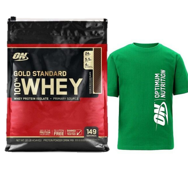 Sữa tăng cơ Optimum Nutrition Gold Standard 100% Whey 10lb - 4.5kg tặng áo ON cao cấp