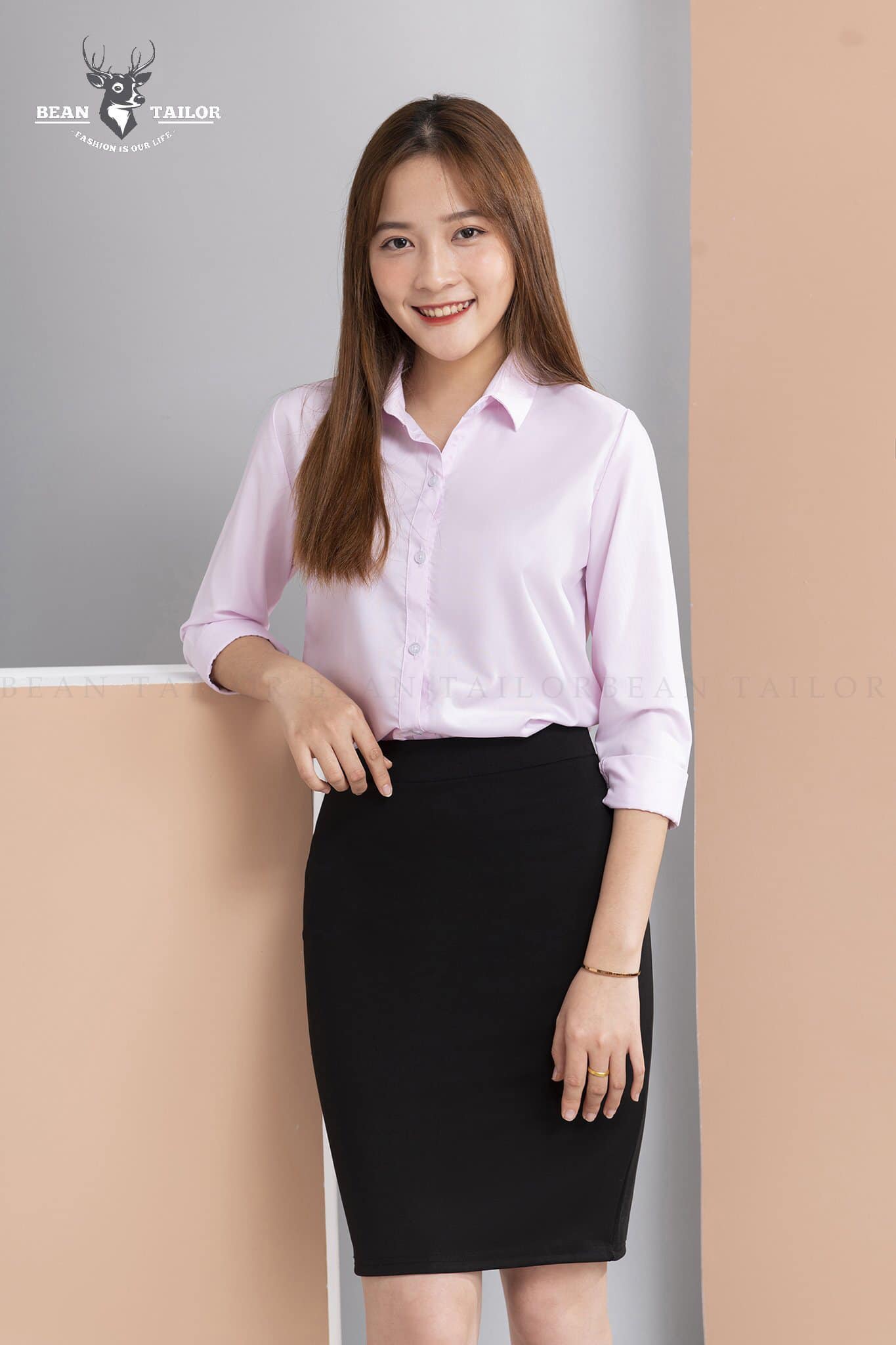Áo sơ mi nữ cao cấp - Lụa Nhật - Dáng Đẹp
