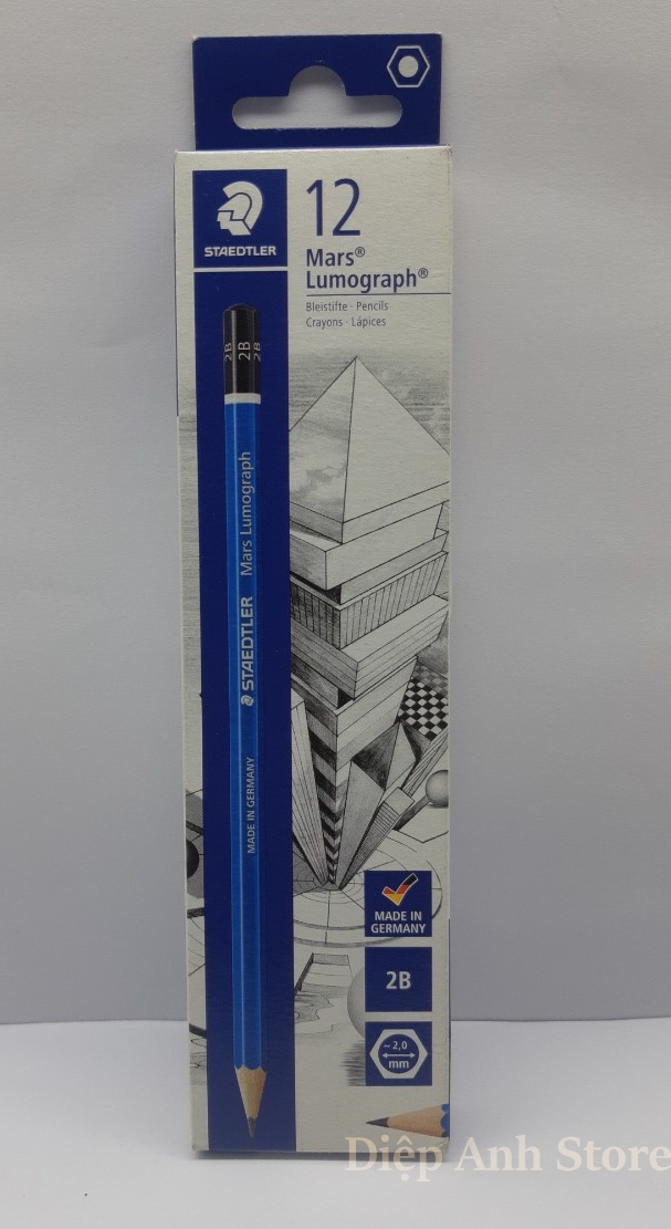 Bút chì Đức chính hãng Staedtler ( Mã 100 - 2B, hộp 12 chiếc)
