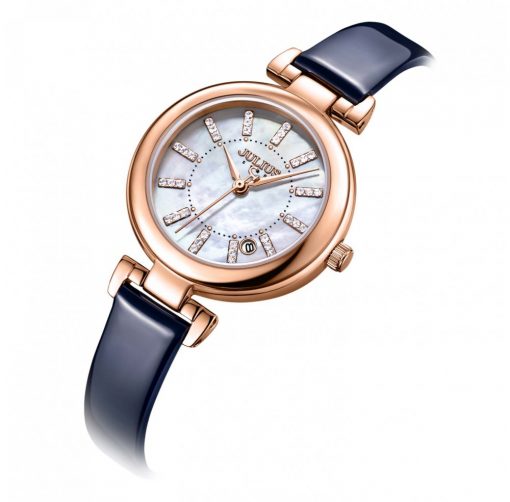 Đồng Hồ Nữ JS-016C Julius Star Hàn Quốc dây da (Xanh kèm dây Đồng)