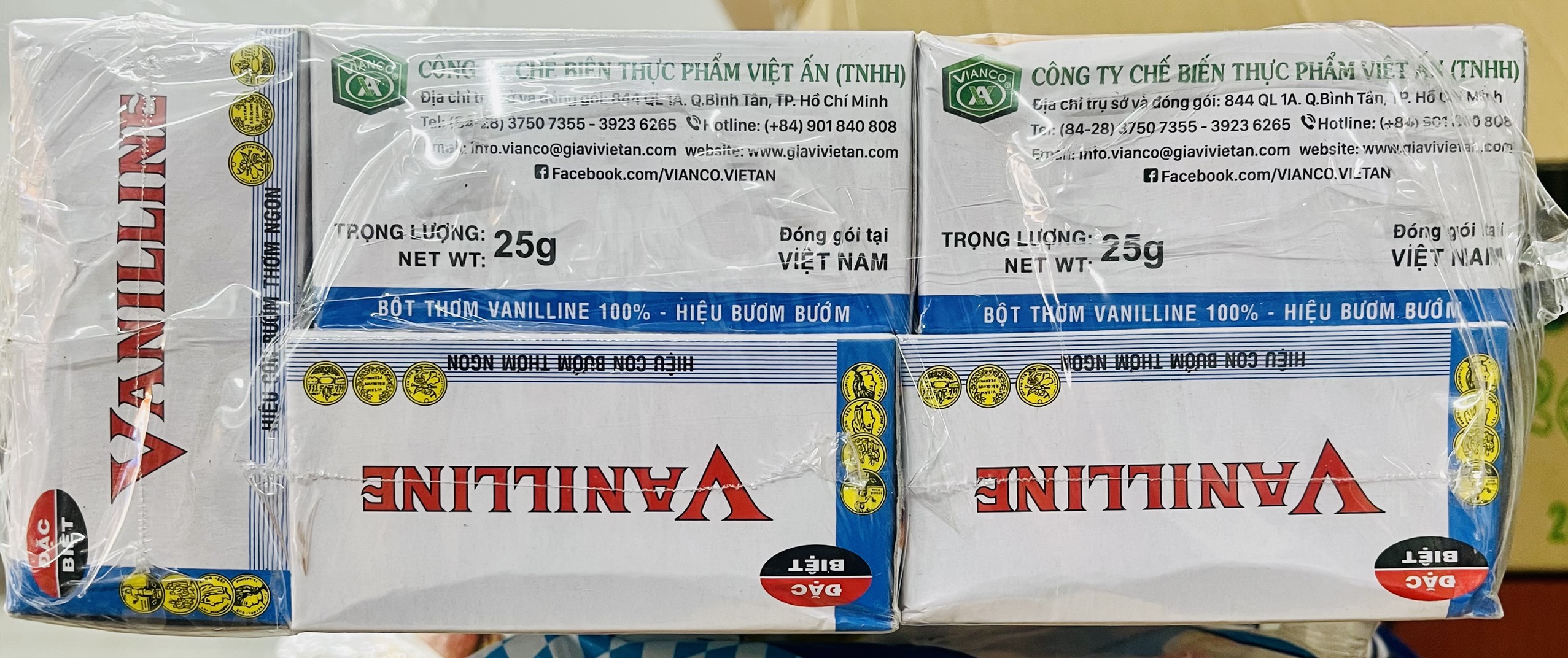 Combo 10 ống (1 ống-0,25g) Bột thơm Vani (Vanilline)