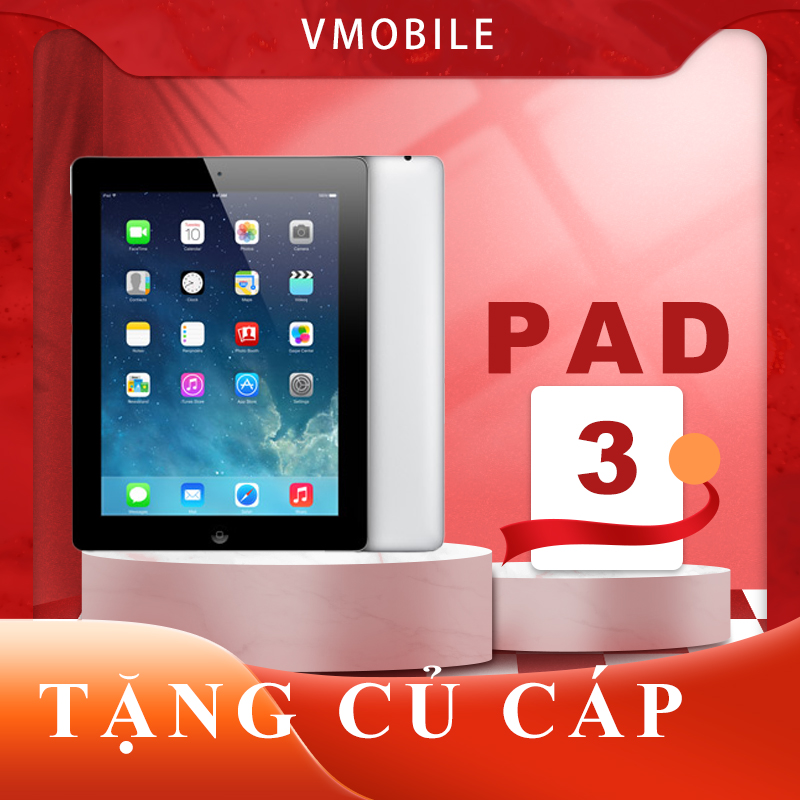 Máy tính bảng i/ ad 3 tặng củ sạc và dây sạc tải sẵn app.