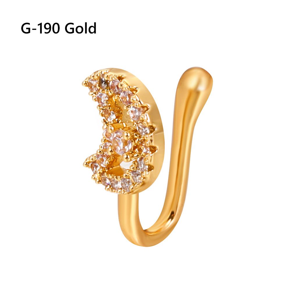 1 x African Nose Cuff African Nose Cuff Non-Piercing, Clip On Nose Ring for Women, Gold Plating Nose Ring Cuffs, Crystal Nose Cuffs, Fake Nose Cuff for Women and Girls Fake Piercing Clip-on Nose Ring