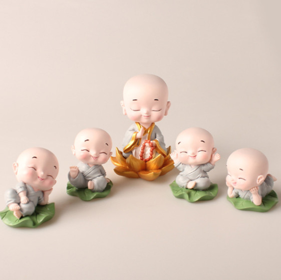 Set 5 Chú Tiểu Tọa Lá Sen Cao Cấp