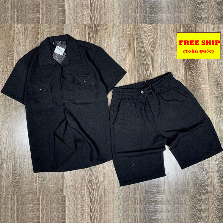 [FREESHIP ⚡SIÊU SALE⚡] Bộ Đũi Nam cổ bẻ hot 2021