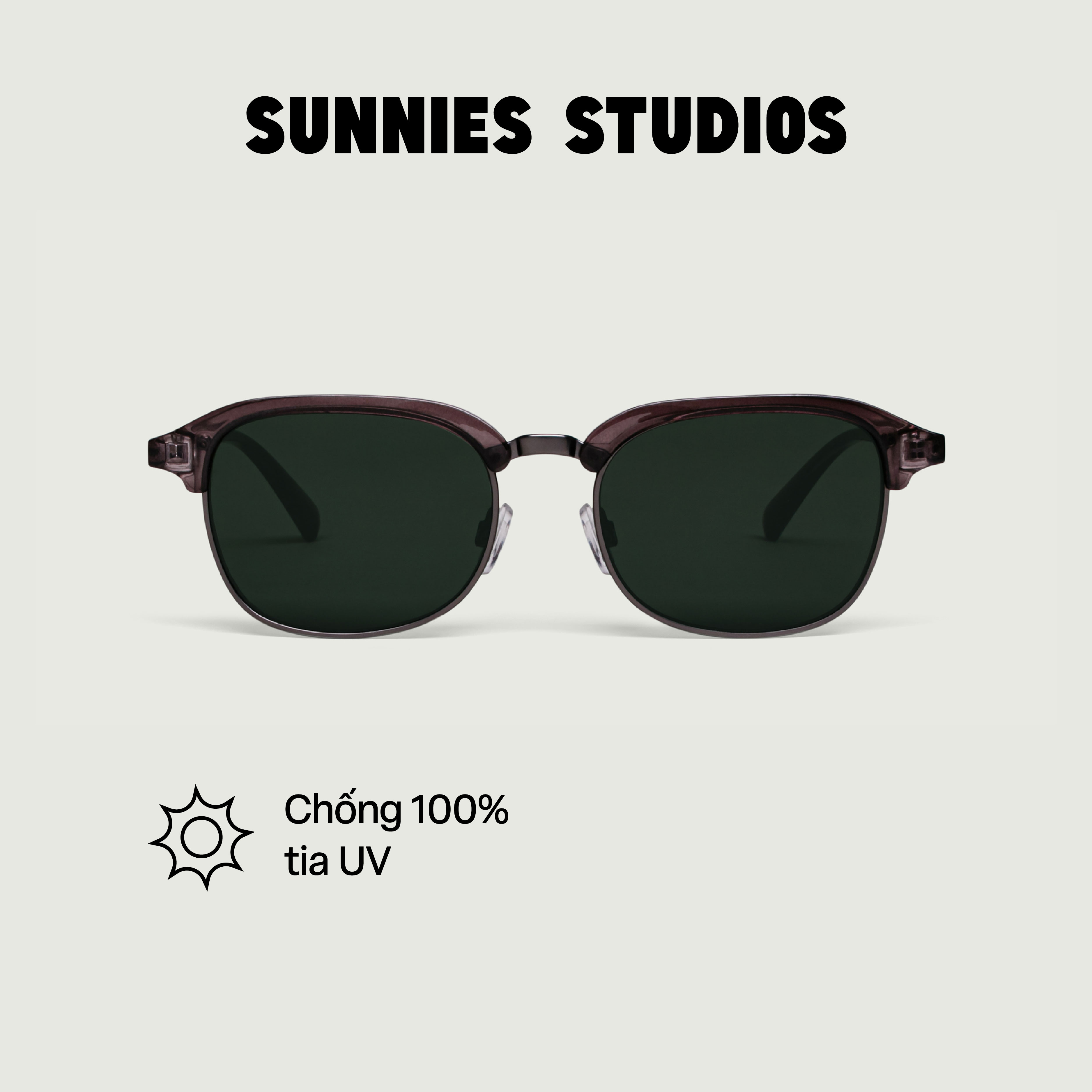 SUNNIES STUDIOS - Kính Mát Gọng Browline Castro Graphite F - 60282-3-3