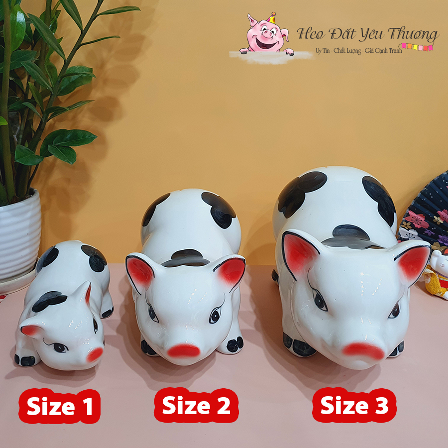 Lợn đất heo đốm gốm sứ tiết kiệm