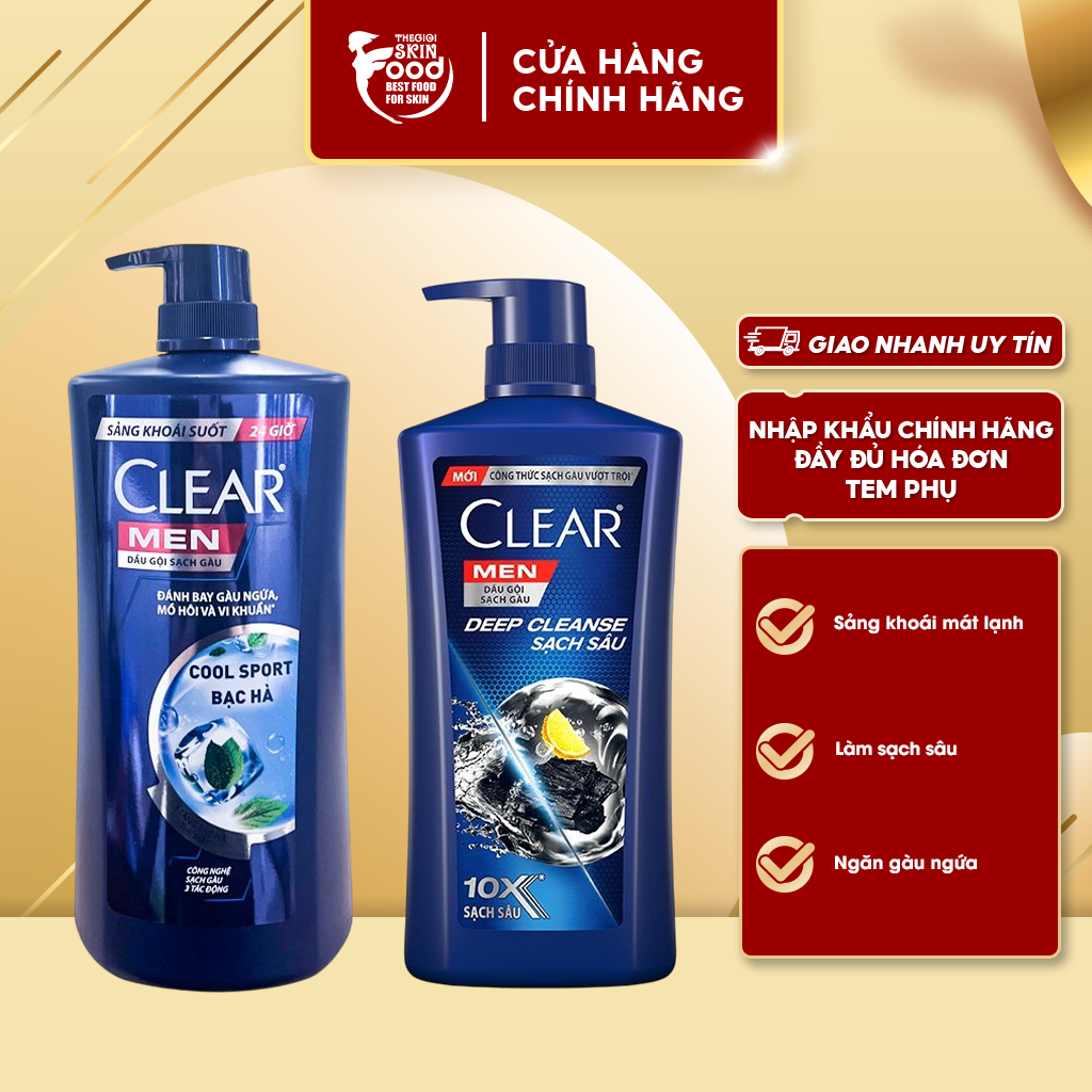 Dầu Gội Sạch Gàu Clear Men 900g