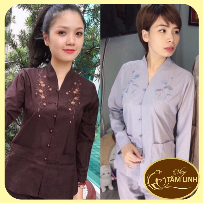 Đồ Lam Đi Chùa_Mẫu Bà Lai 2 Túi